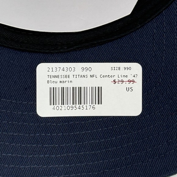 Tennessee Titans 47 Brand NFL Navy Blue Adjustable Baseball Cap Hat Football NEW - Picture 8 of 12